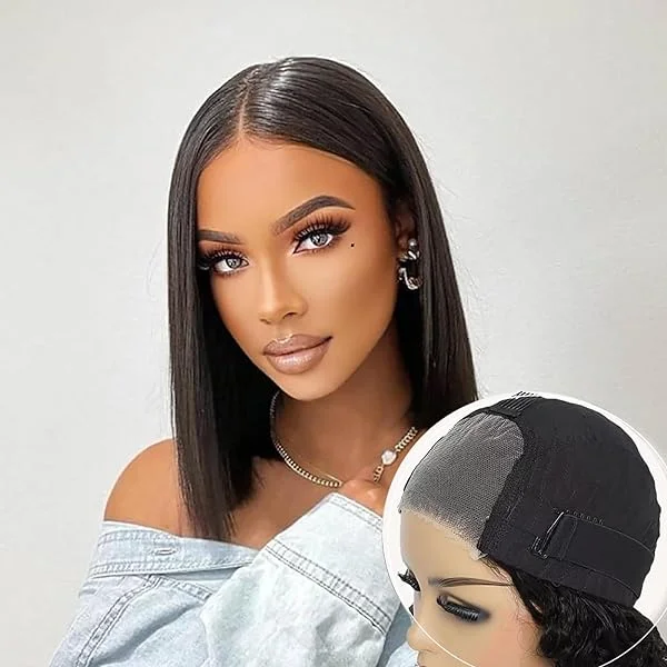  Wear and Go Glueless Wigs Human Hair Pre Plucked Pre Cut Bob Wig Human Hair  Straight Bob Wig Human Hair Gluleless Hd Lace Front Wig
