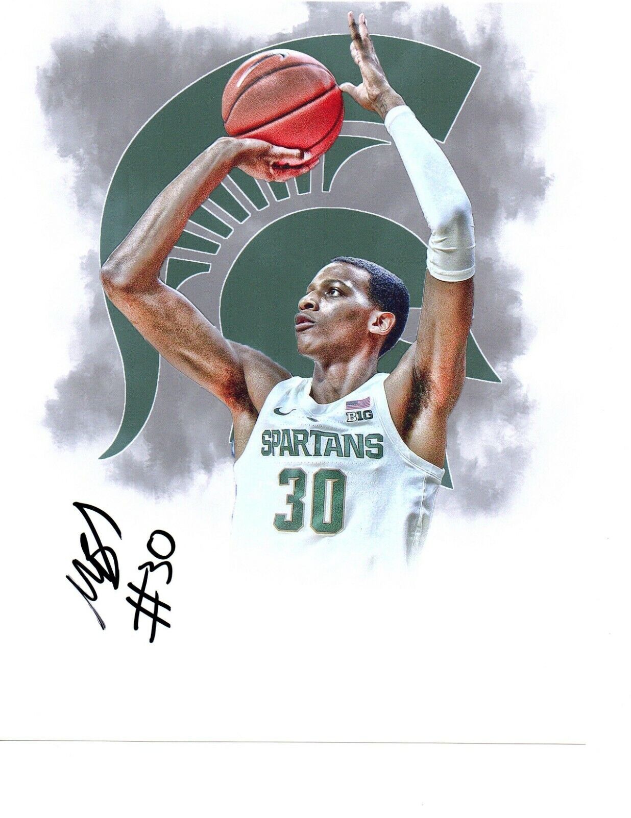 Marcus Bingham Michigan State Spartans hand autographed signed 8x10 Photo Poster painting edit c