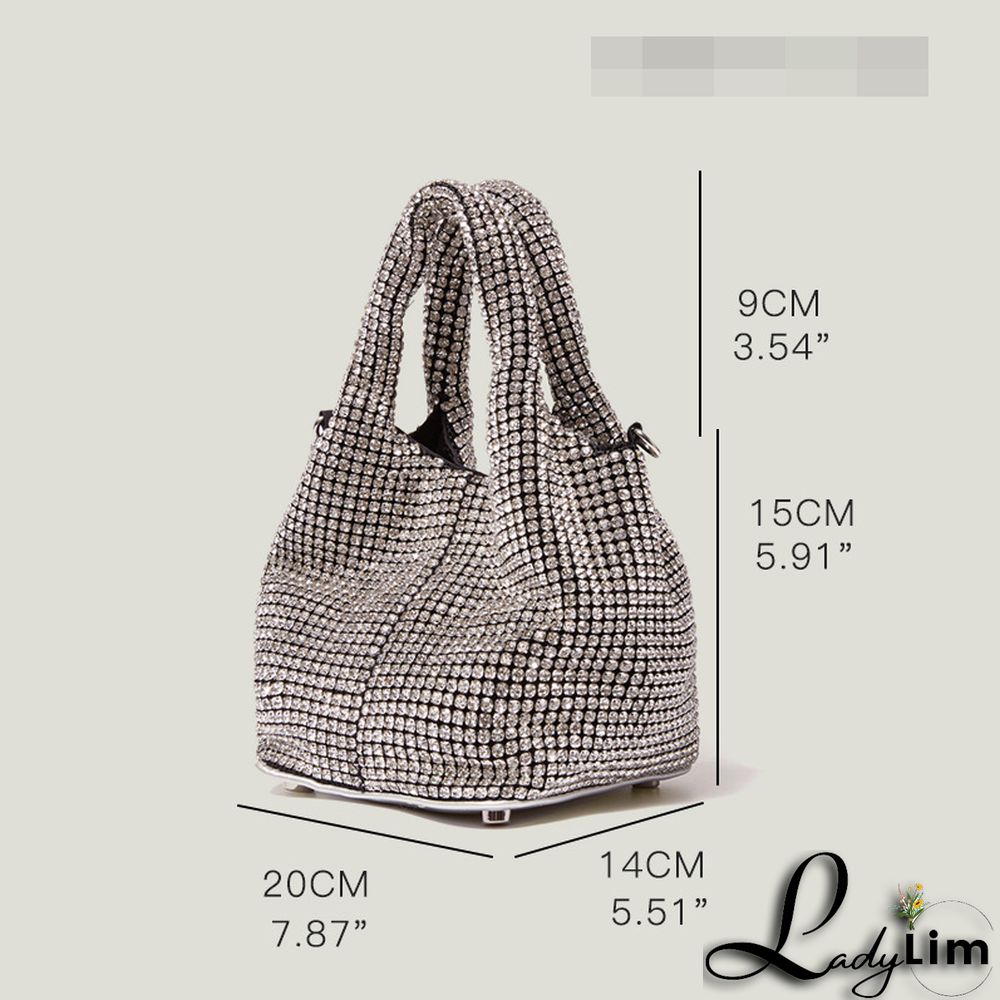 dinner rhinestone bag one-shoulder oblique bag fashion trend pillow full diamond bag diamond armpit bag