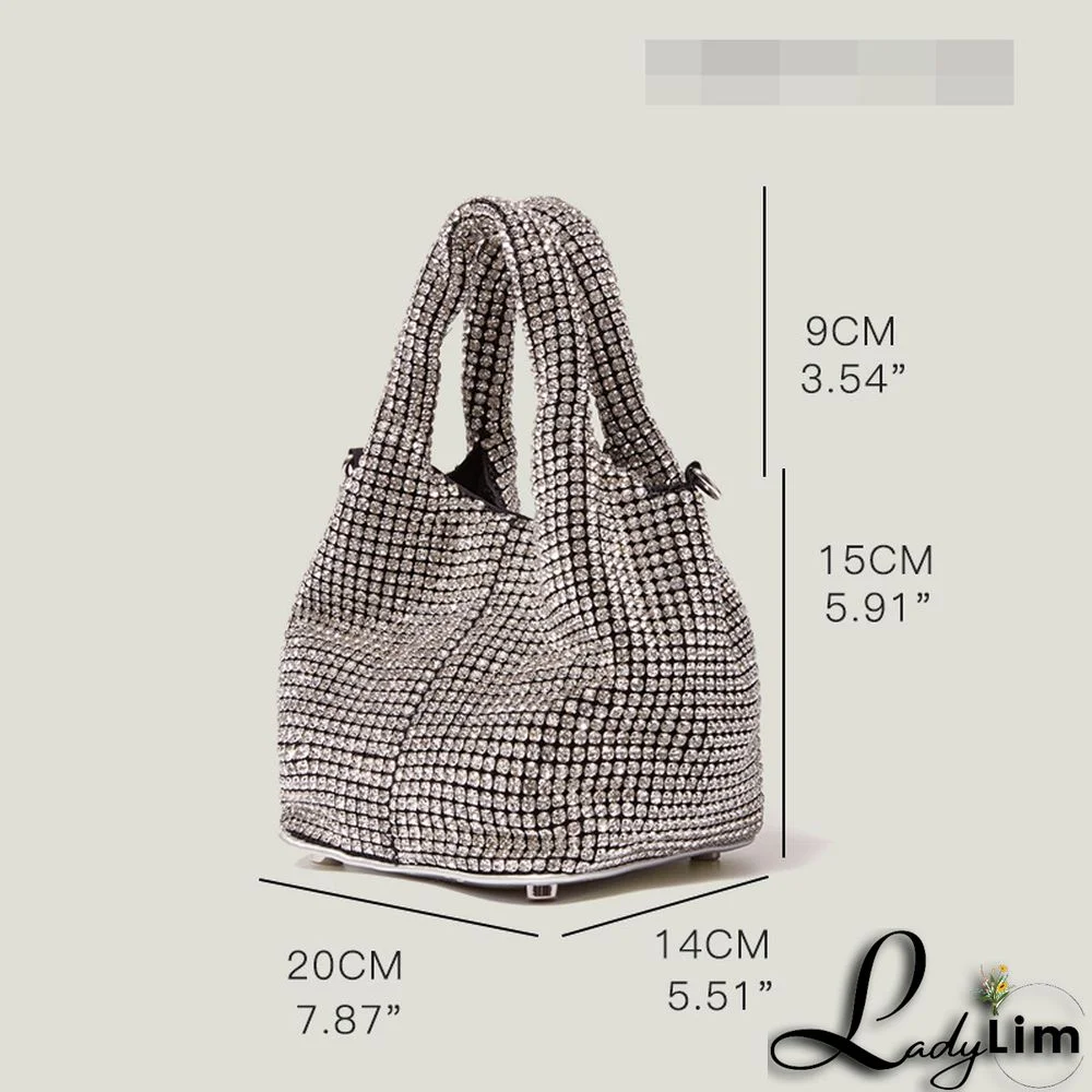 dinner rhinestone bag one-shoulder oblique bag fashion trend pillow full diamond bag diamond armpit bag