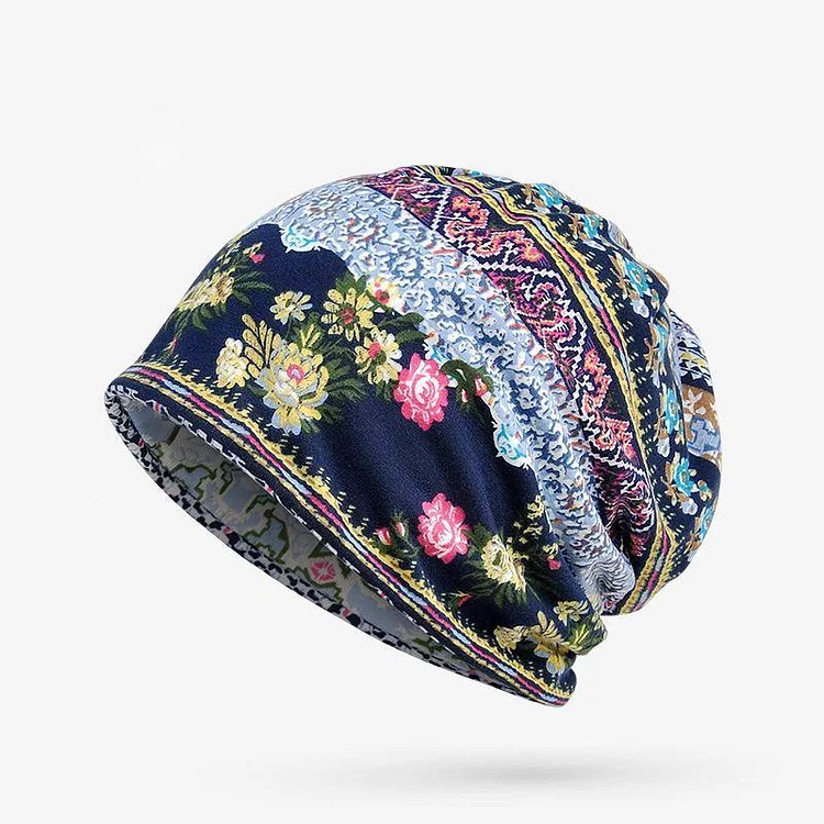 New Retro Thin Women Print Hat