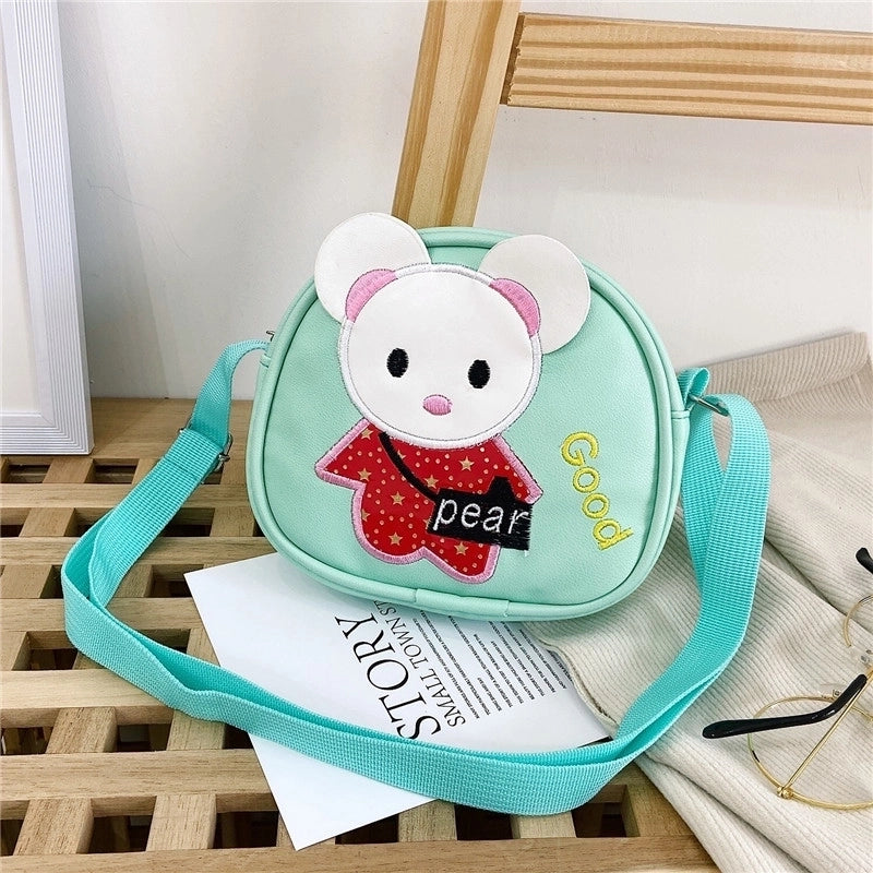 Kid’S Pu Leather Animal Cartoon Cute Semicircle Zipper Crossbody Bag