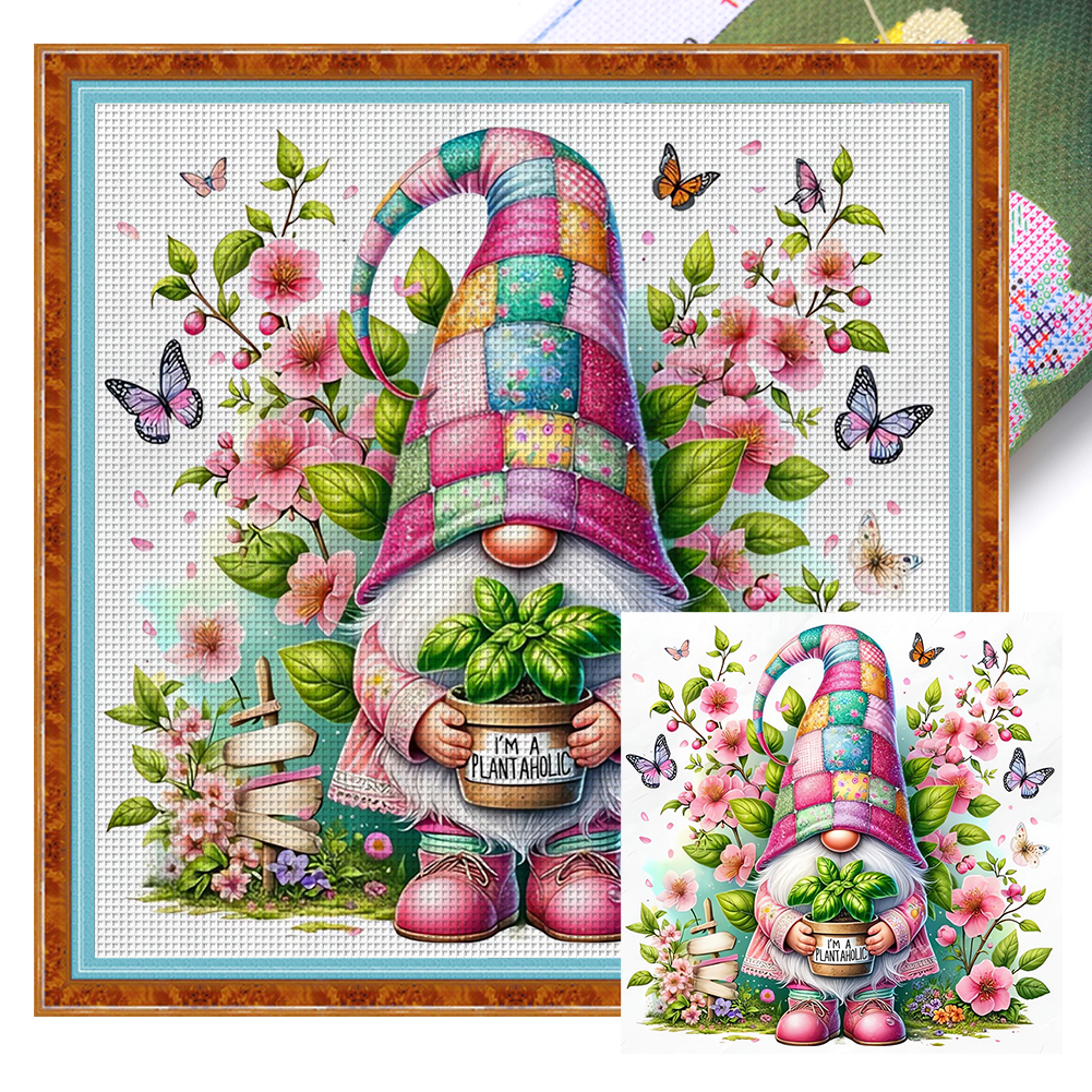 Gnome Full 11CT Pre-stamped Canvas(40*40cm) Cross Stitch