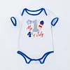 Baby Girl Boy American Independence Day Cute Bow Short Sleeve Romper