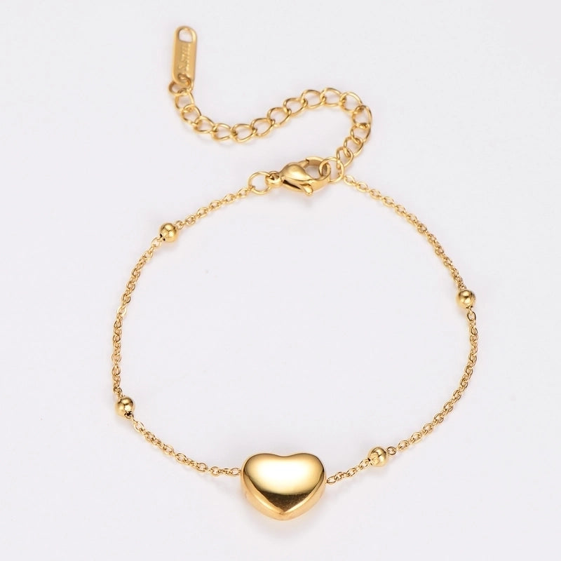 Retro Punk Commute Heart Shape 304 Stainless Steel 18K Gold Plated Rose Gold Plated Jewelry Set