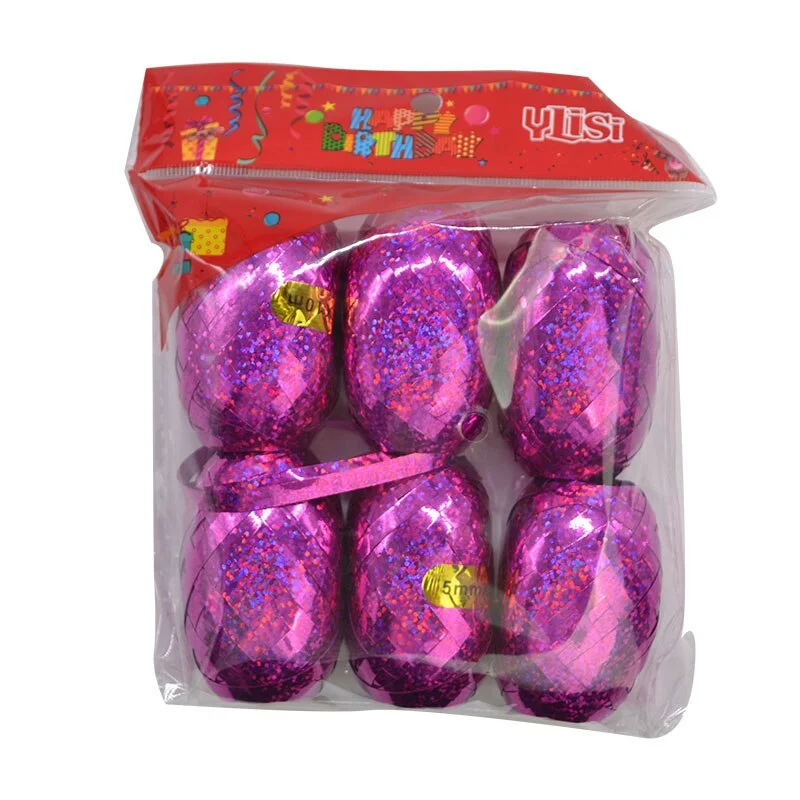 6pcs 5mm*10m Balloon Rope Foil Balloon Laser White Rose Gold Ribbon Wedding Birthday Party Decoration Air Balloon Wrapping Tap