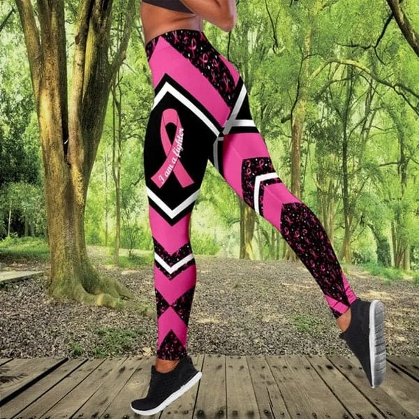 Pornhint Breast Cancer Warrior Leggings, Cancer Support Gift, High Women's Ultra Soft leggings, leggings for women, gifts for her, Cancer Awareness