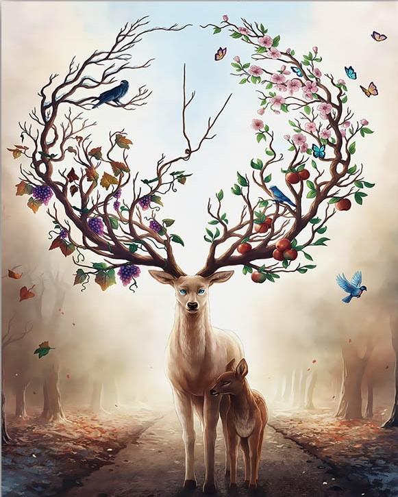 

Fantasy Deer Art – Paint By Numbers - 40*50CM, 501 Original