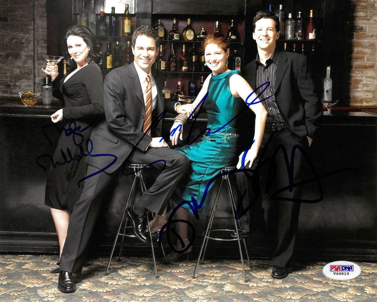 Will & Grace Cast Signed Autographed 8x10 Photo Poster painting (4 Sigs) PSA/DNA #V69829