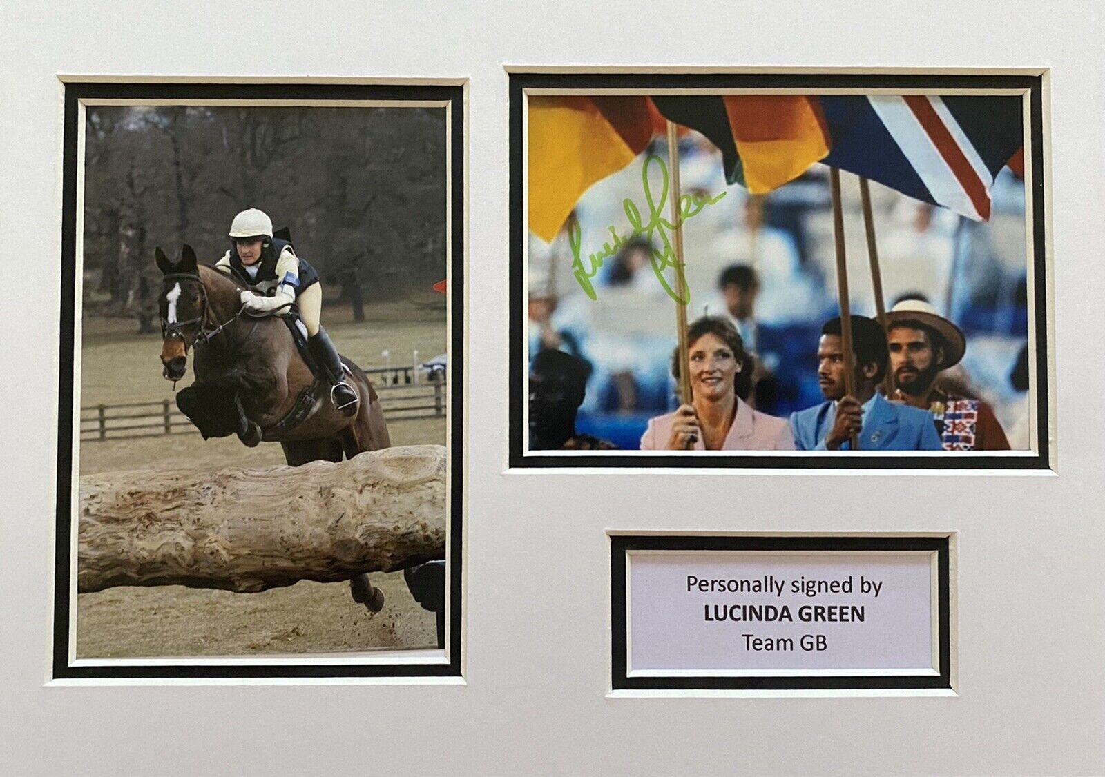 Lucinda Green Hand Signed Equestrian Photo Poster painting In A4 Mount Display - Team GB