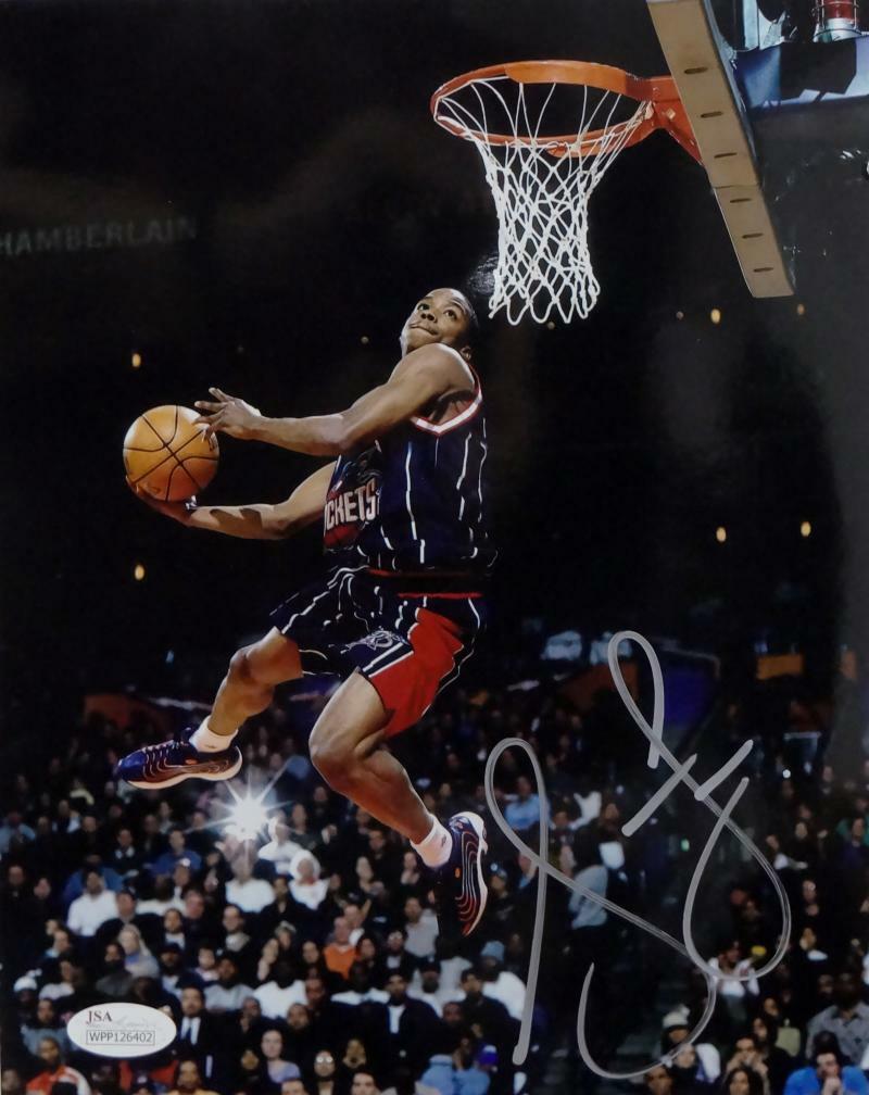 Steve Francis Autographed Rockets 8x10 Two Handed Dunk Photo Poster painting- JSA W Auth *Silver