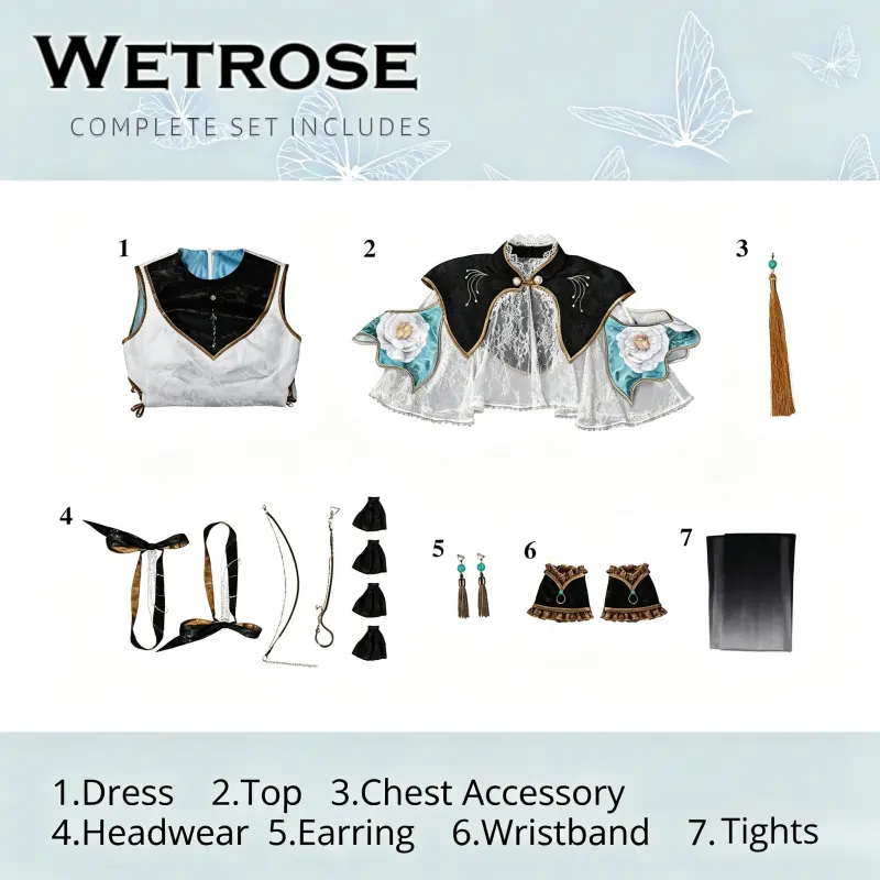 [Wetrose] Pre-Order Wuthering Waves Jinhsi Echoes of Melody Cheongsam Cosplay Costume