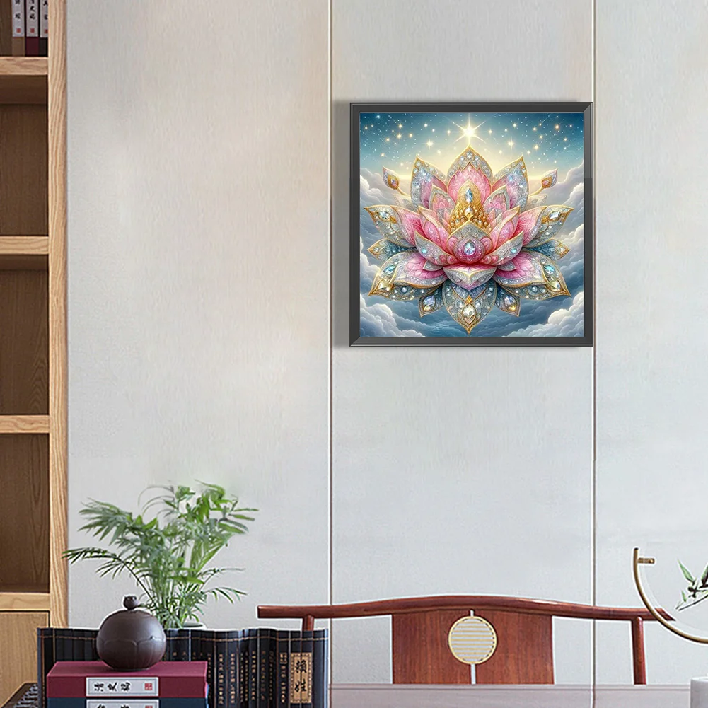 Partial AB Diamond Painting - Full Round Drill - Lotus(Canvas|50*50cm)