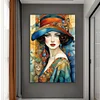 Retro Lady Woman-Full Embroidery 3 Strands 11CT Stamped Cross Stitch-50*75CM-Large Size
