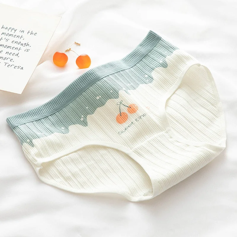 Women's Cotton Underwear Sexy Thread Panties Fashion Soft Comfort Girl's Briefs Mid Waist Seamless Underpants Female Lingerie