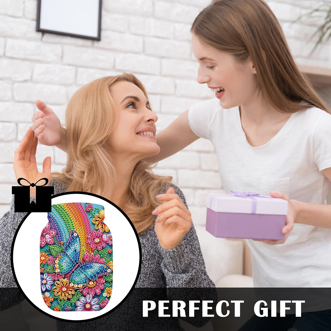 Butterfly Acrylic Double Sided Special Shape Diamond Painting Vase for Home