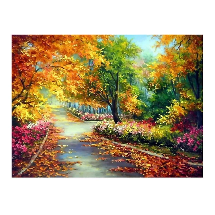 Autumn Scenery - Diamond Painting - 30x30cm(Canvas)