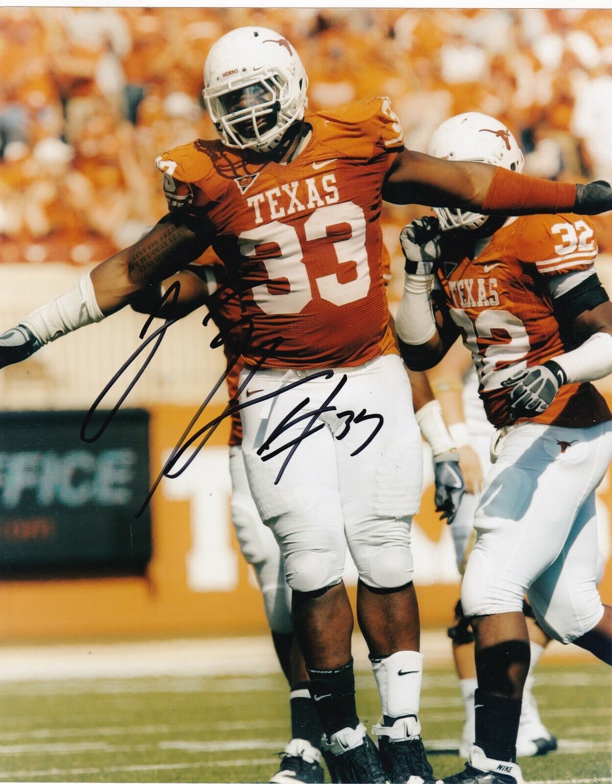 LAMARR HOUSTON TEXAS LONGHORNS ACTION SIGNED 8X10