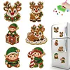 Diamond Painting Fridge Magnets Kit Christmas 6Pcs Pearl Resin DIY Craft