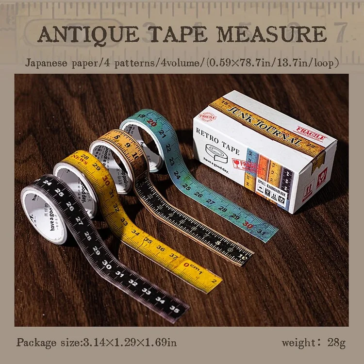 Journalsay 4 Rolls/Set 15mm*200cm Retro Patterned Paper Tape Set