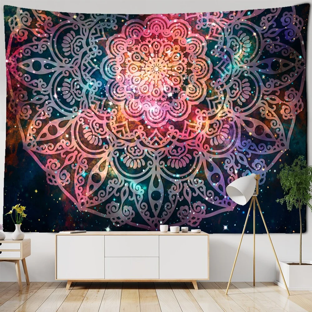 Starry Sky Mandala Tapestry Wall Hanging Psychedelic Witchcraft Abstract Hippie Tapiz Bohemian Home Decor