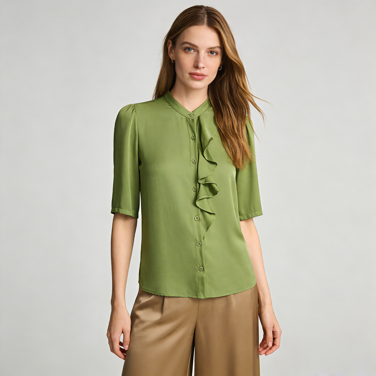 Solid Color Fashion Silk Shirt for Women REAL SILK LIFE