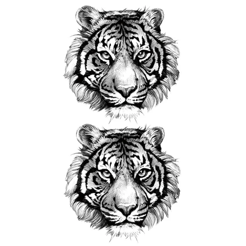 Waterproof Temporary Tattoo Stickers Butterfly Tiger Feather Design Tattoo Children Black Body Art Fake Tattoos for Men Women