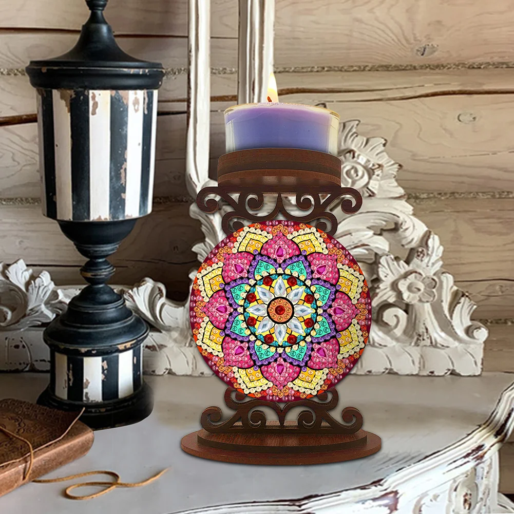 Flower Desktop Diamond Painting Candle Holder Aromatherapy Candle Holder