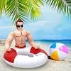 Muscle Men Inflatable Swim Ring Blow Up Swim Tube PVC Pool Floats for Pool Beach