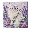Lavender Cat 3D Bead Art Kit DIY Animal Pattern Framed Canvas Home Wall