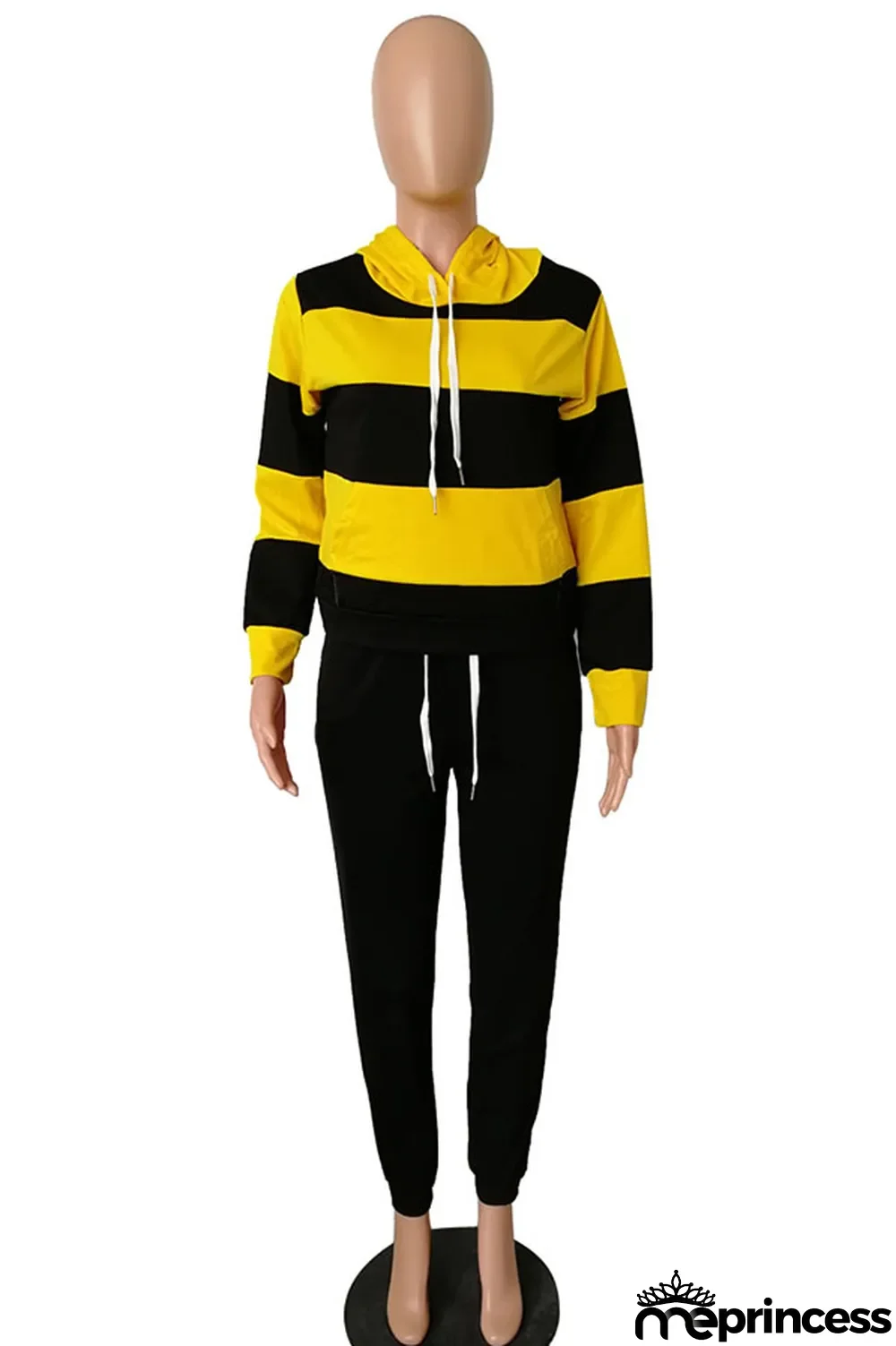 Red Polyester OL Striped Patchwork Print pencil Long Sleeve Two Pieces