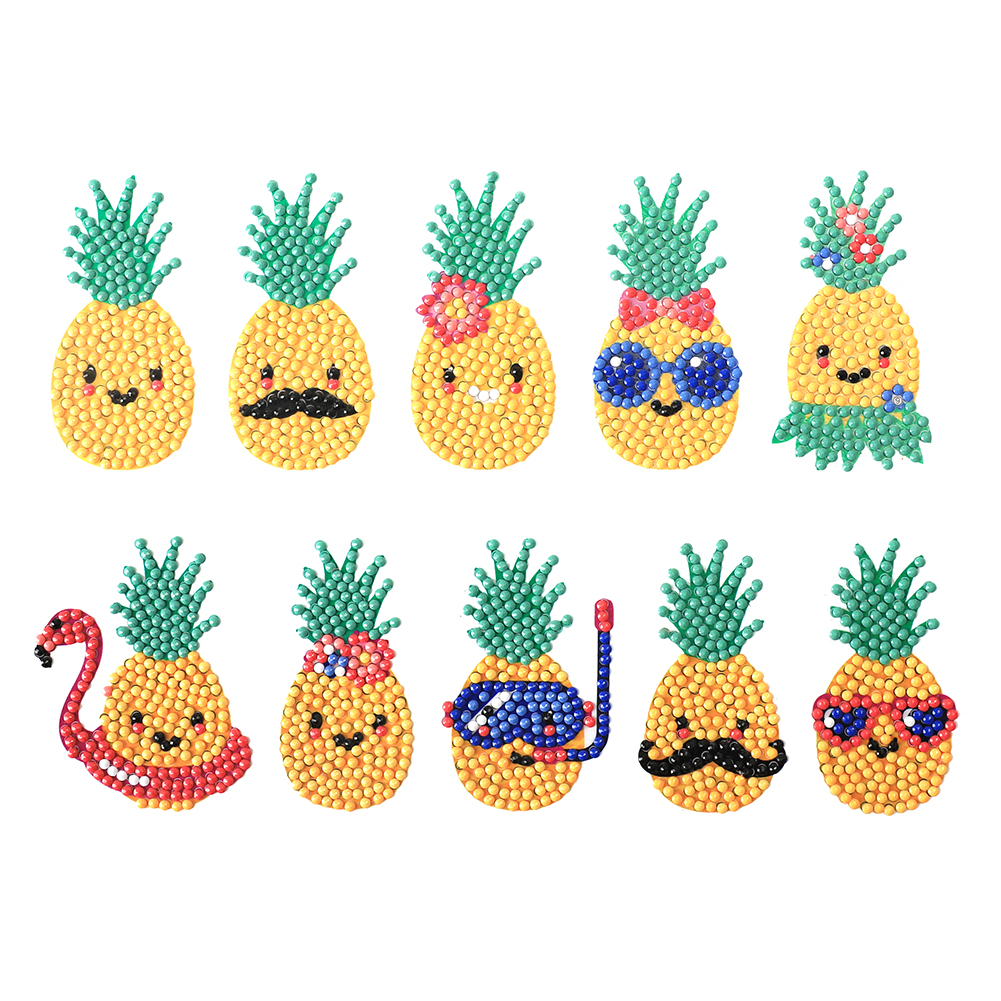 

10pcs Pineapple Cartoon-DIY Creative Diamond Sticker, 501 Original