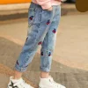 Kid Baby Girls Casual Floral Printed Jeans Pants