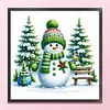 Xmas Tree Snowman-Partial 11CT Stamped Cross Stitch Bead Embroidery 36*36cm/14.17*14.17in tapestrymarket