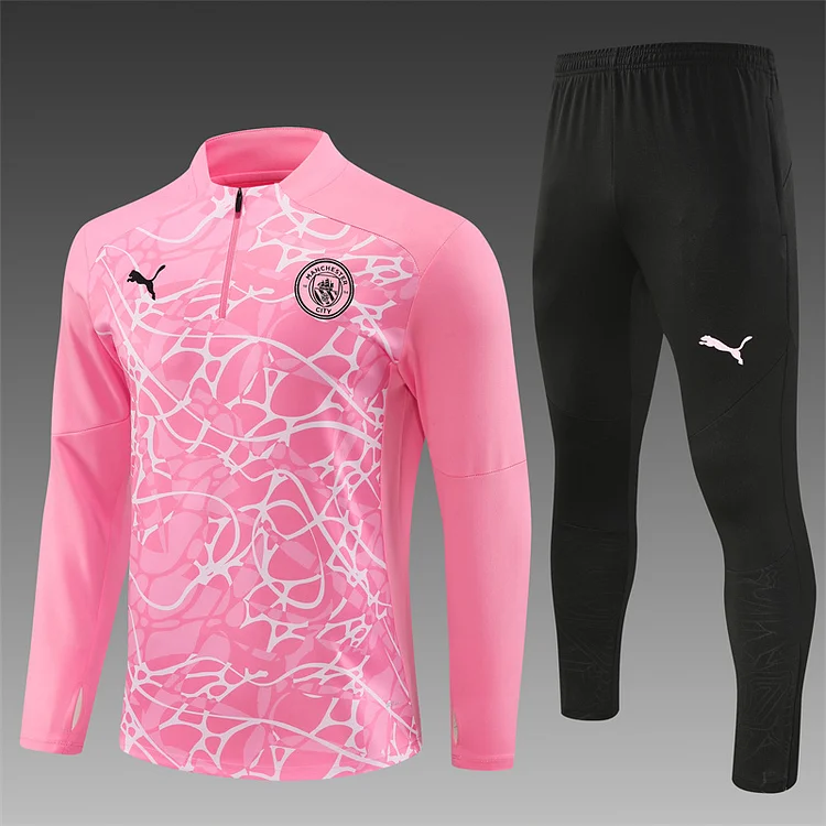2024-25 Manchester City pink half-zip training jersey