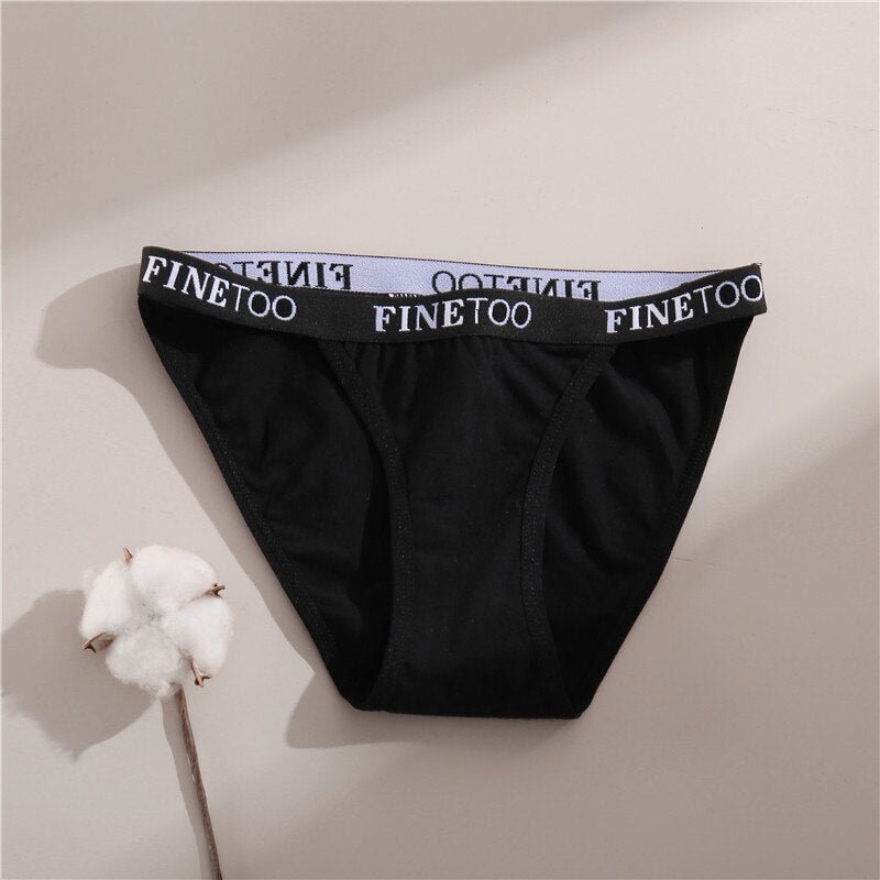 FINETOO Letter Cotton Panties Women M-XL Low-rise Underpants Ladies Briefs Soft Underwear Female Lingerie Comfortable Panty 2021