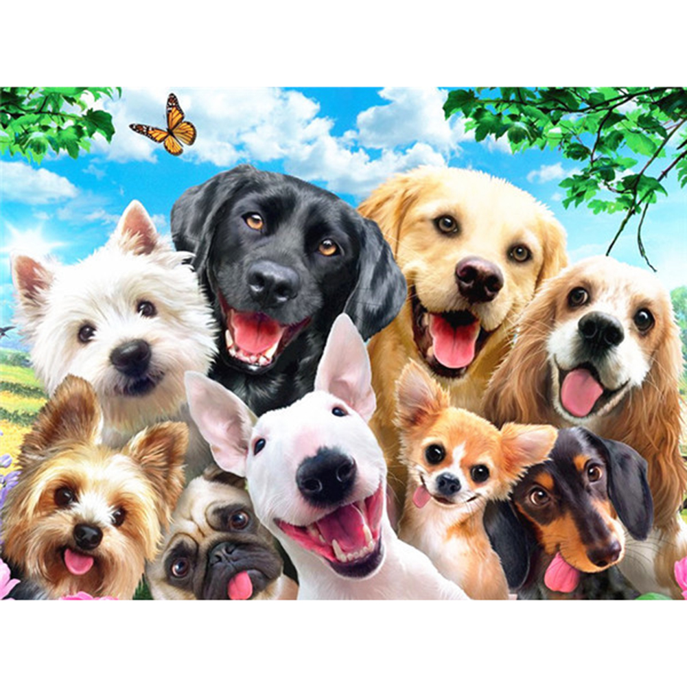 

50*40CM - Square Drill Diamond Painting - Dogs, 501 Original