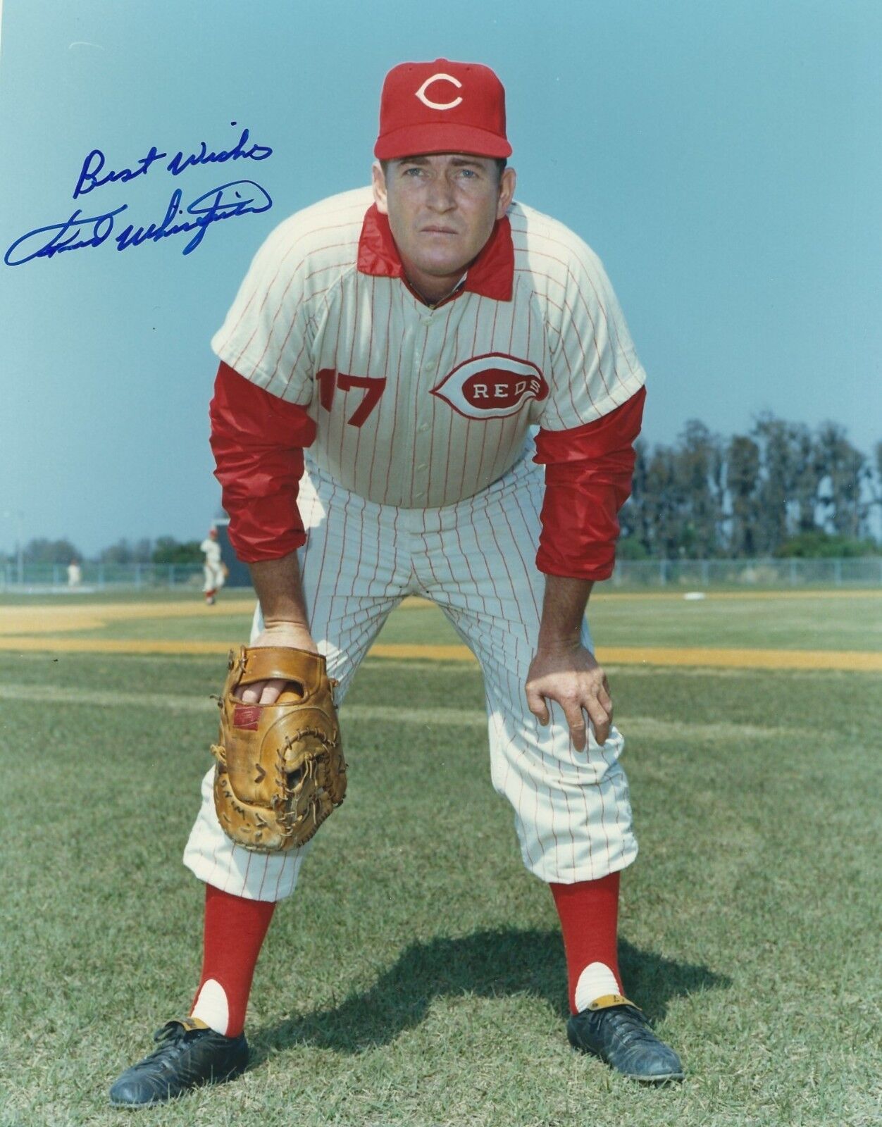 Signed 8x10 FRED WHITFIELD Cincinnati Reds Autographed Photo Poster painting- COA