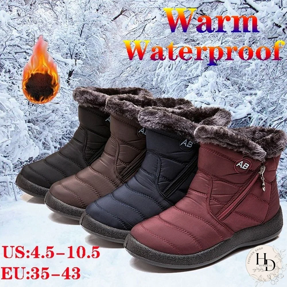 Women's Warm Waterproof Snow Boots Winter Non-slip Short Boots