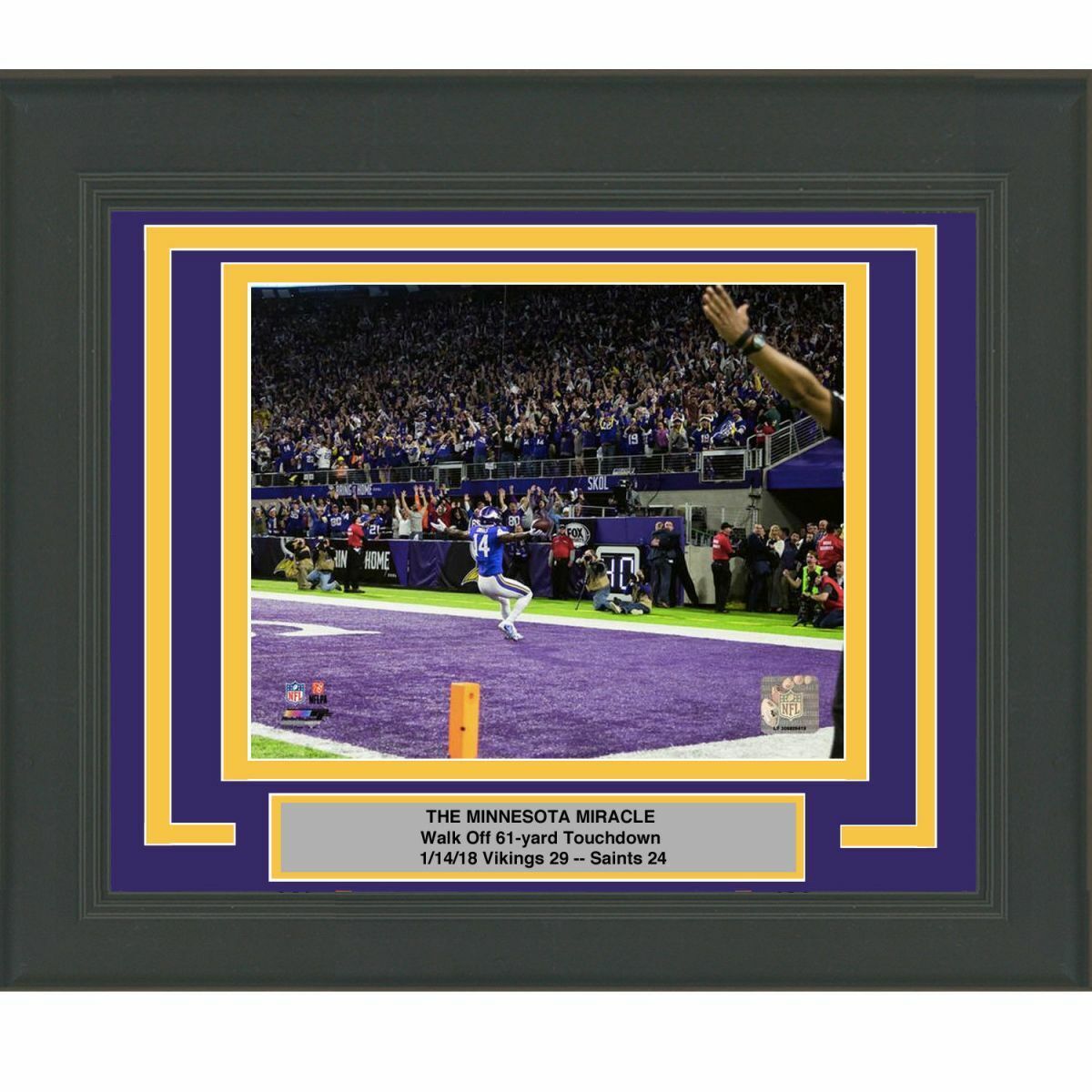 Framed STEFON DIGGS Minnesota Vikings Miracle 8x10 Photo Poster painting Professionally Matted 6