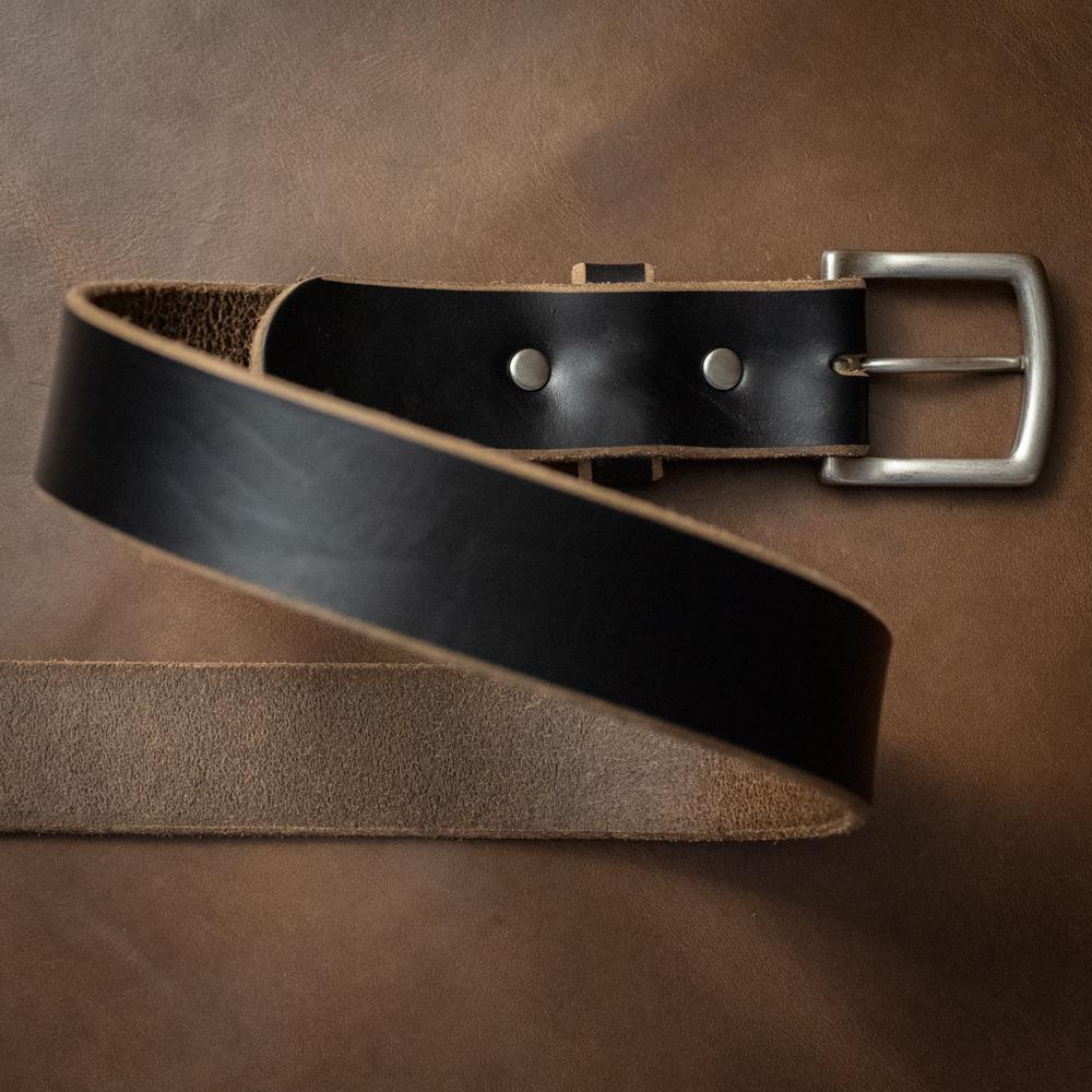 Handmade Top Layer Cowhide Walt Belt-Black