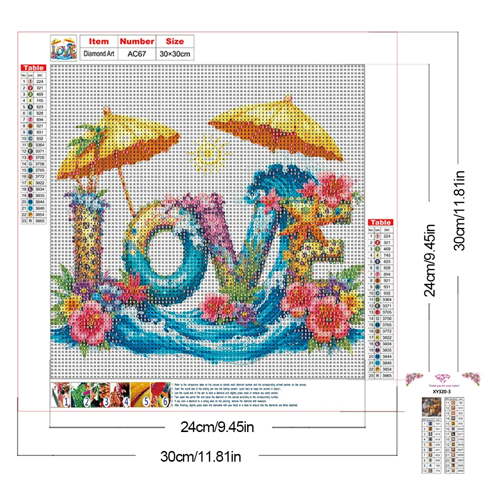 Diamond Painting - Full Round Drill - Summer Beach Love(Canvas|30*30cm)