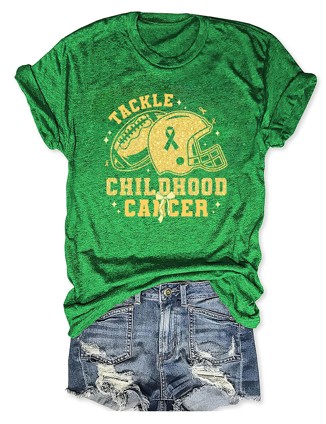 Tackle Childhood Cancer Football T-shirt