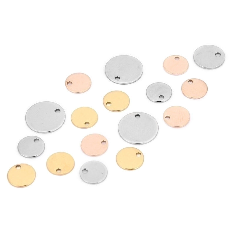20 Pcs/package Minimalist Solid Color Stainless Steel Plating Pendant Jewelry Accessories