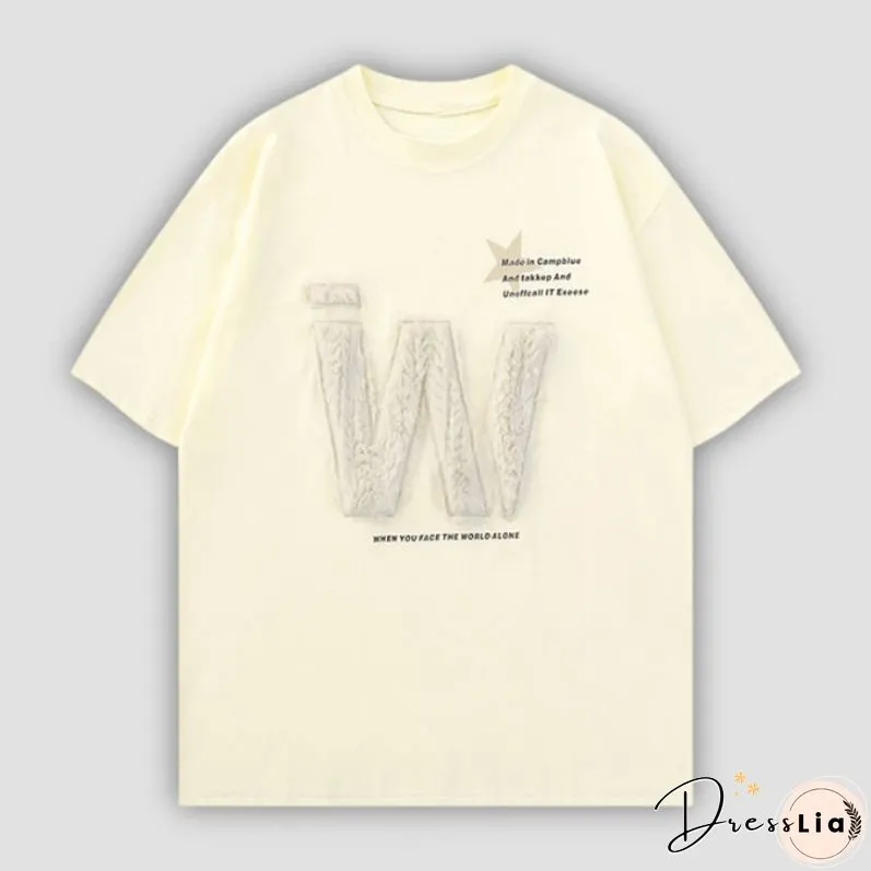 Letter Embroidered Tee