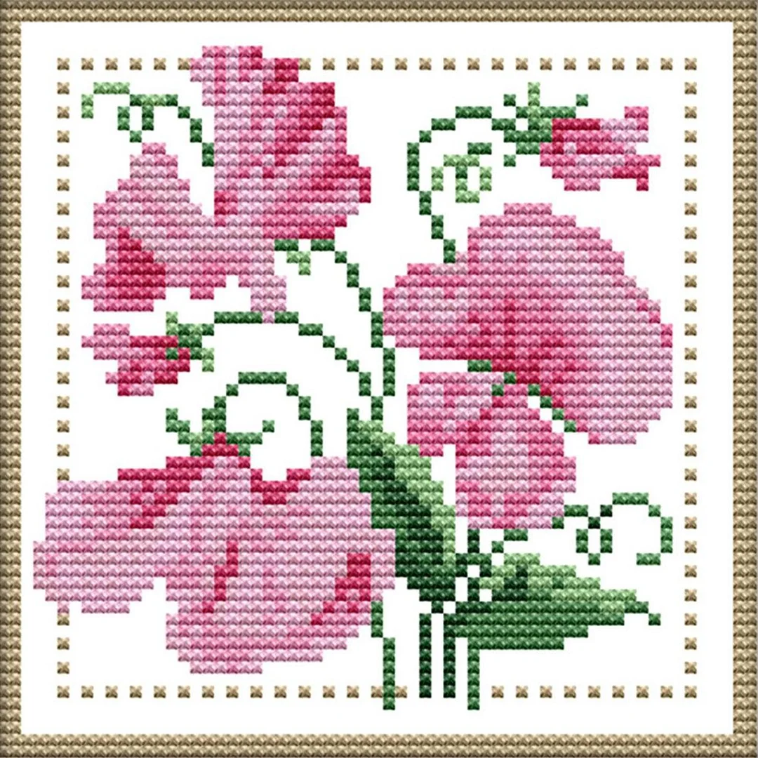 Partial Cross Stitch Kit April 14CT Counted DIY Needlework Decor (H426)