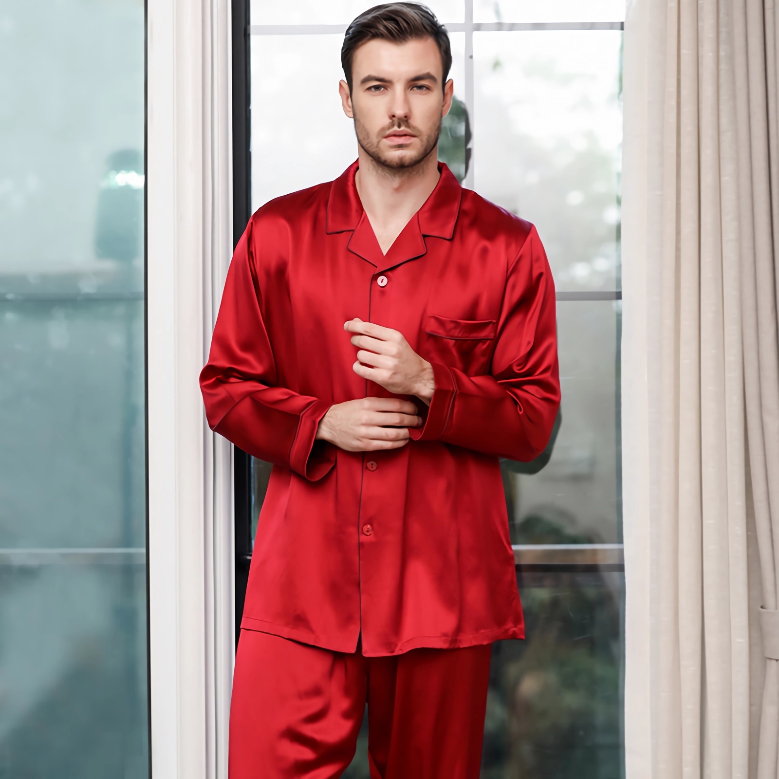 22 Momme Pure Silk Pajamas For Men REAL SILK LIFE