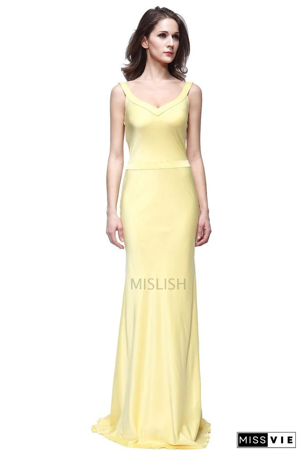 Yellow Column Long Evening Dress In Movie How to Lose a Guy in 10 Days