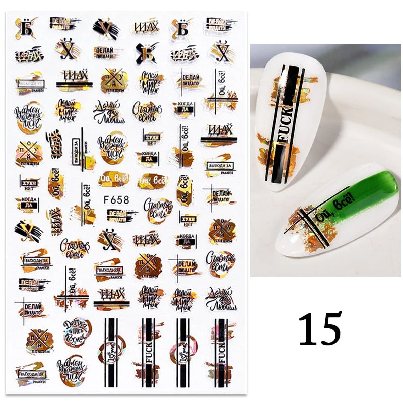 3D White Lace Flowers Translucent Nails Stickers Leaf Ballet Geometry Butterfly Gradient Abstract Nail Art Design Slider Decor