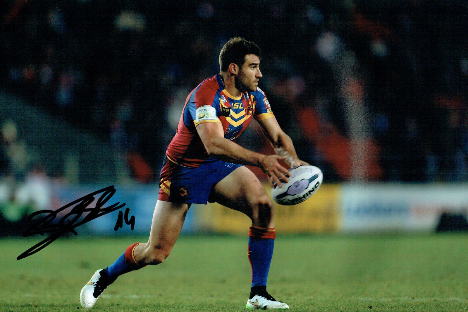 Thomas BOSC Signed Catalan Dragons Rugby League Autograph 12x8 Photo Poster painting AFTAL COA